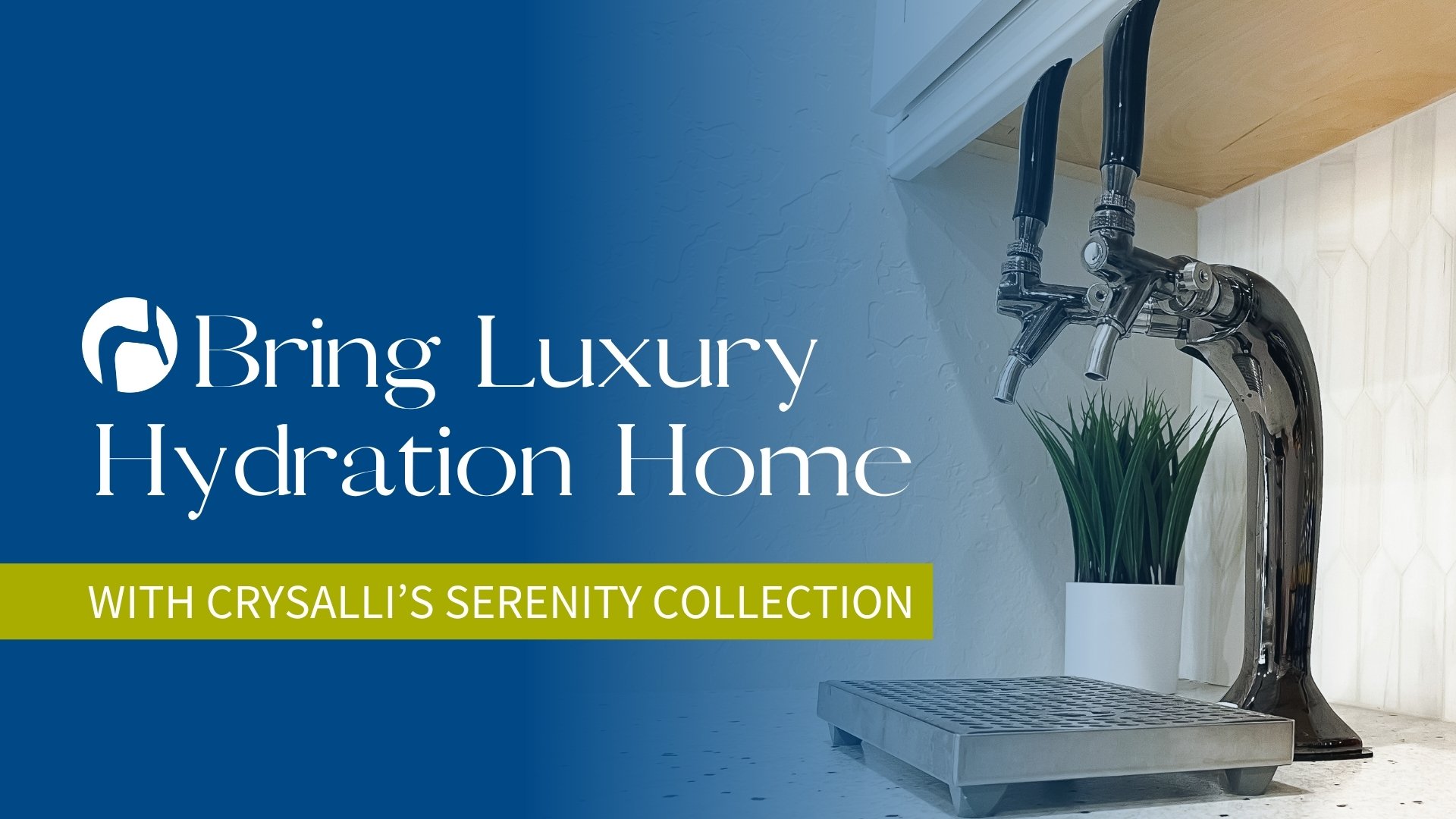 Modern kitchen featuring the Crysalli Serenity Collection residential water chiller system.